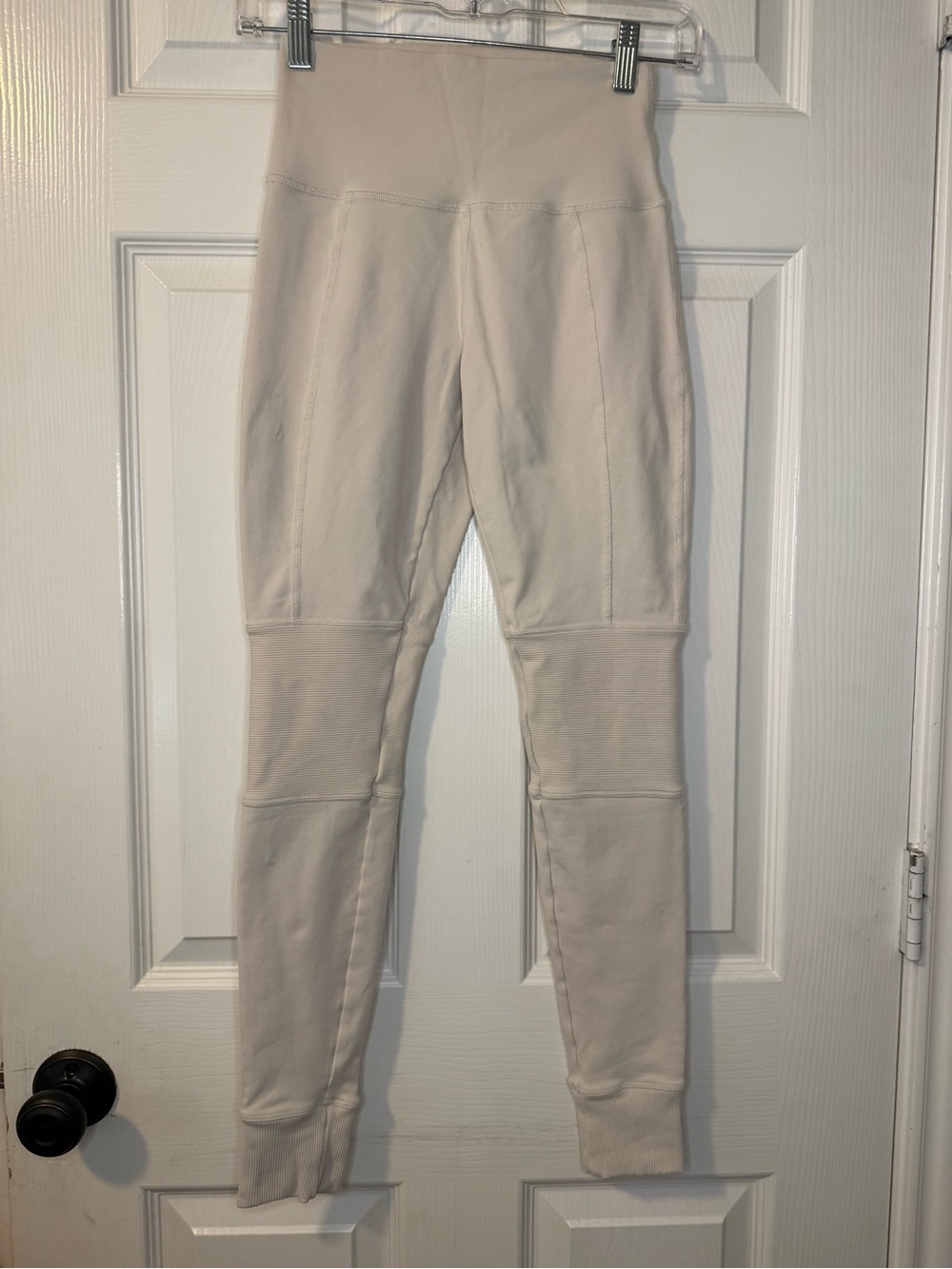 ALO Yoga Light Beige Rib-Waist Leggings